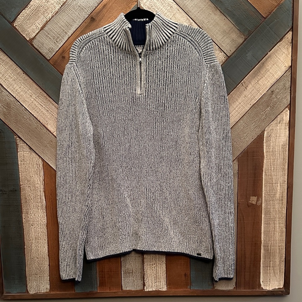 NEW! Men's Gray Sweater with Half-Zip